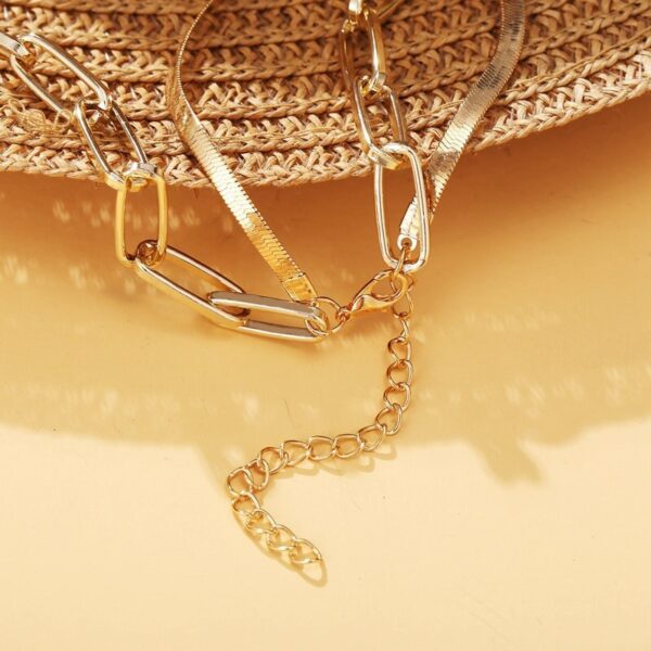 Modern Layered Paperclip Chain Necklace - Image 4