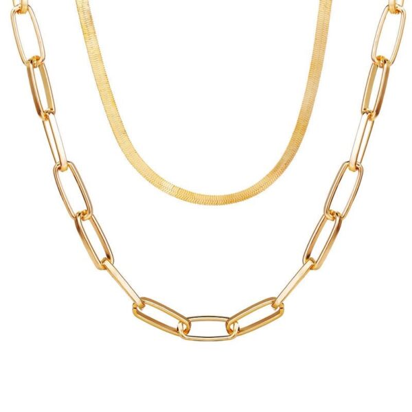 Modern Layered Paperclip Chain Necklace
