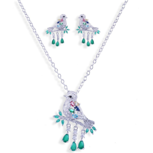 Emerald Songbird CZ Necklace Set