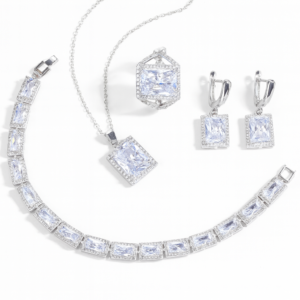 Emerald Cut Zircon Jewelry Set